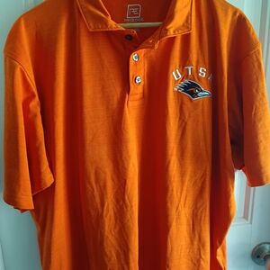UTSA Embroidered Roadrunners Logo Texas San Antonio Orange Polo Shirt Adult XL